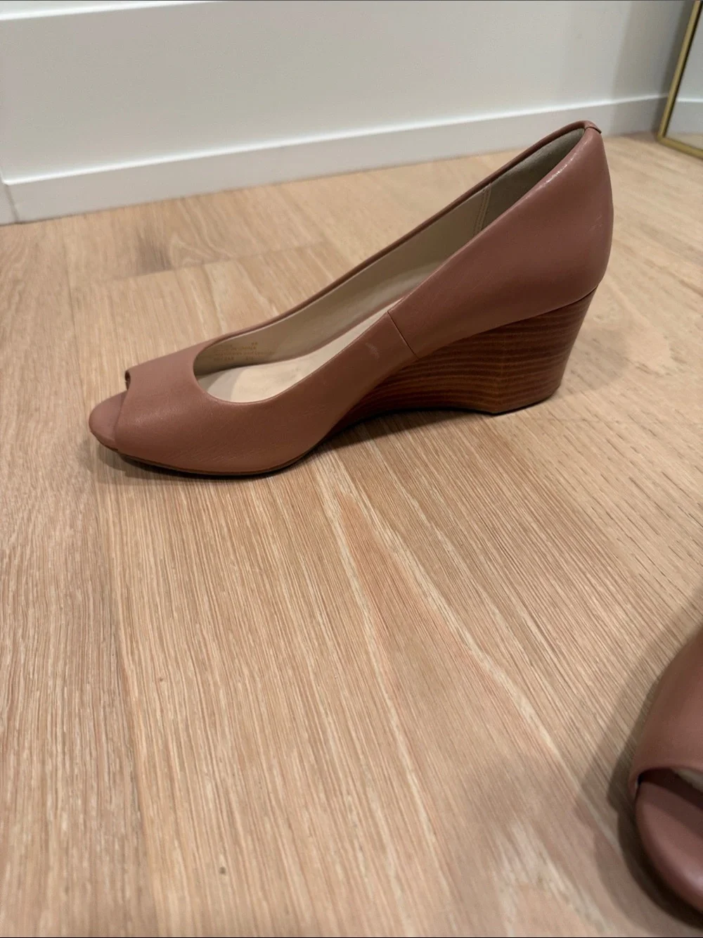 Cole Hahn Wedge Pump in warm nude beige